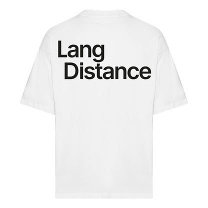 Lang Distance Oversize Tee Hvid - Rygprint