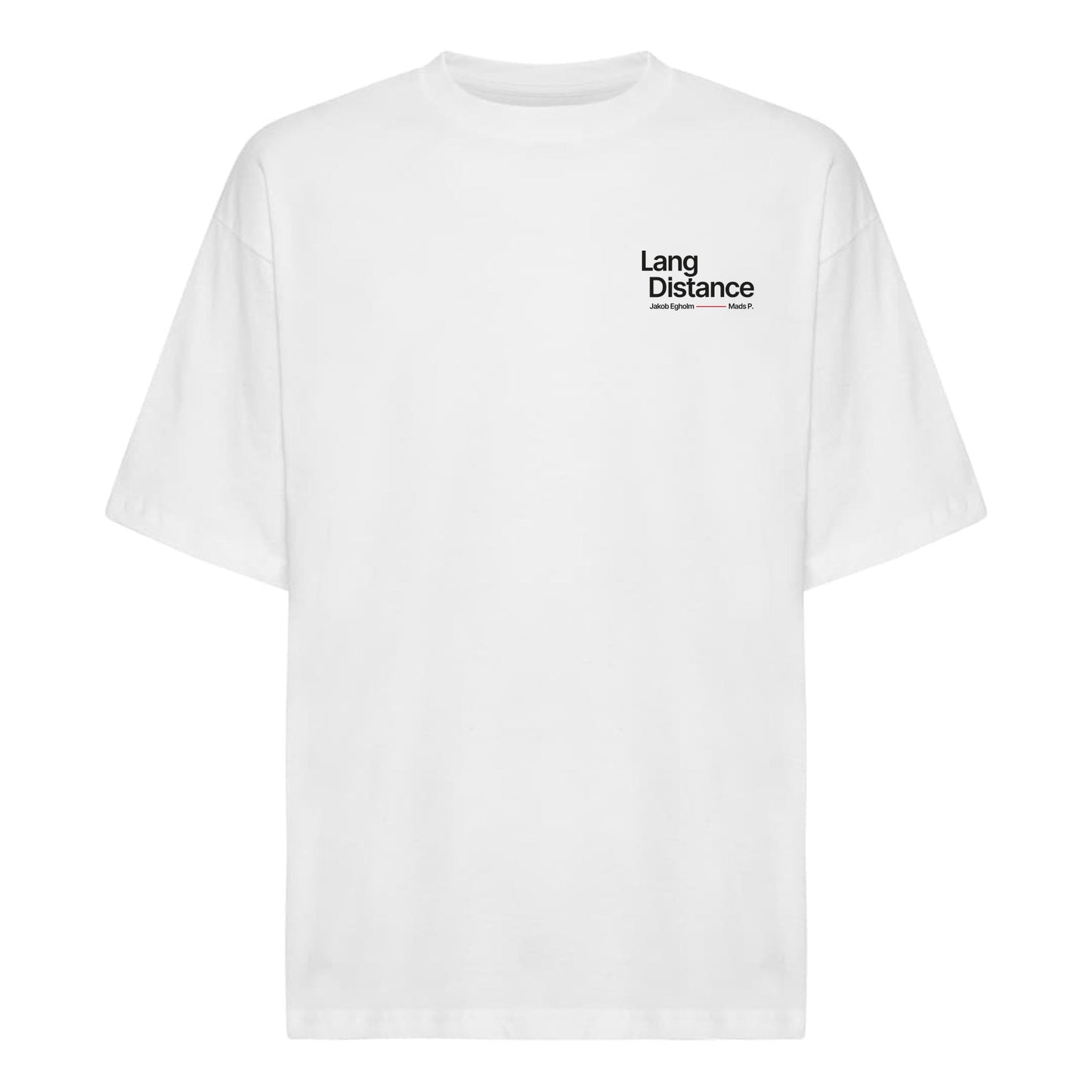 Lang Distance Oversize Tee Hvid - Rygprint