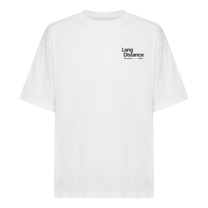 Lang Distance Oversize Tee Hvid - Rygprint