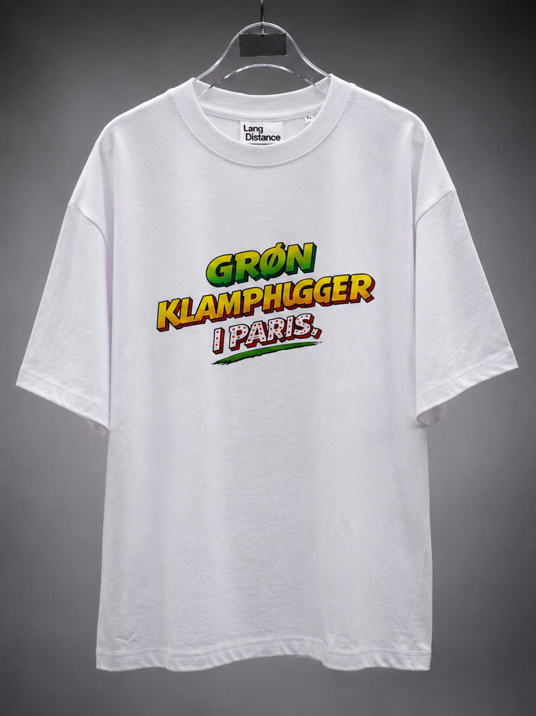 Grøn klamphugger i Paris - Lang Distance Box Fit T-shirt