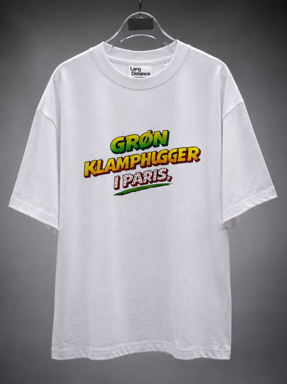 Grøn klamphugger i Paris - Lang Distance Box Fit T-shirt